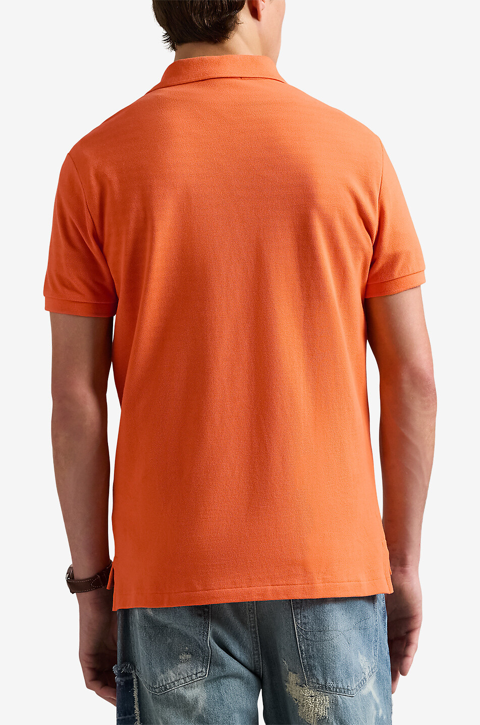 POLO RALPH LAUREN Polo en coton piqué brodé Pony Custom Slim Fit Homme ORANGE FONCÉ 3