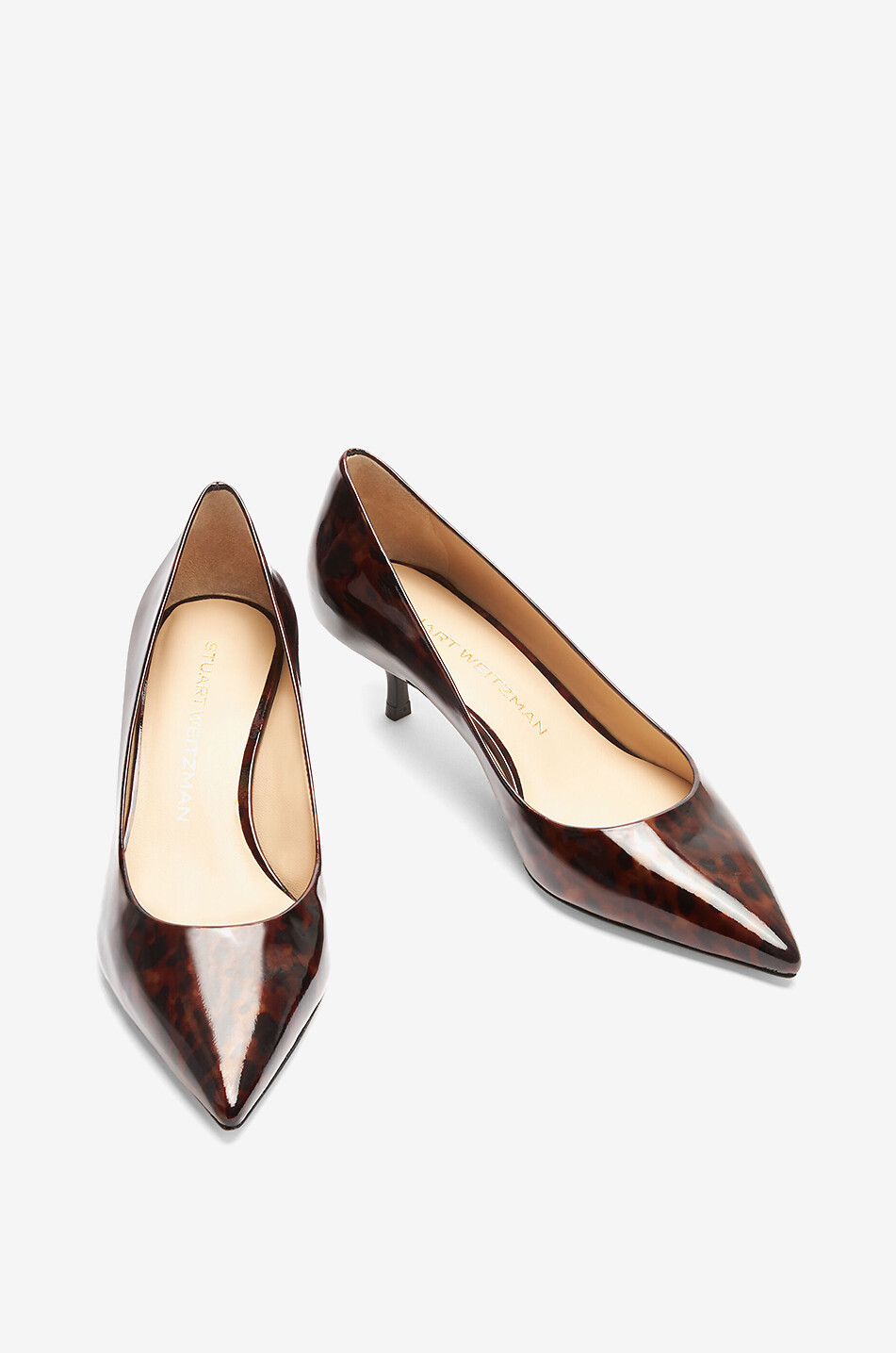 STUART WEITZMAN Stuart Power 50 leopard prind patent leather pumps Women DARK BROWN 4