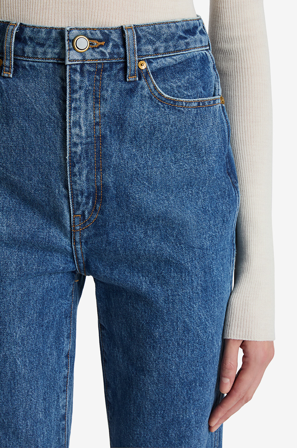 KHAITE Danielle cotton straight-leg jeans Women BLUE 6