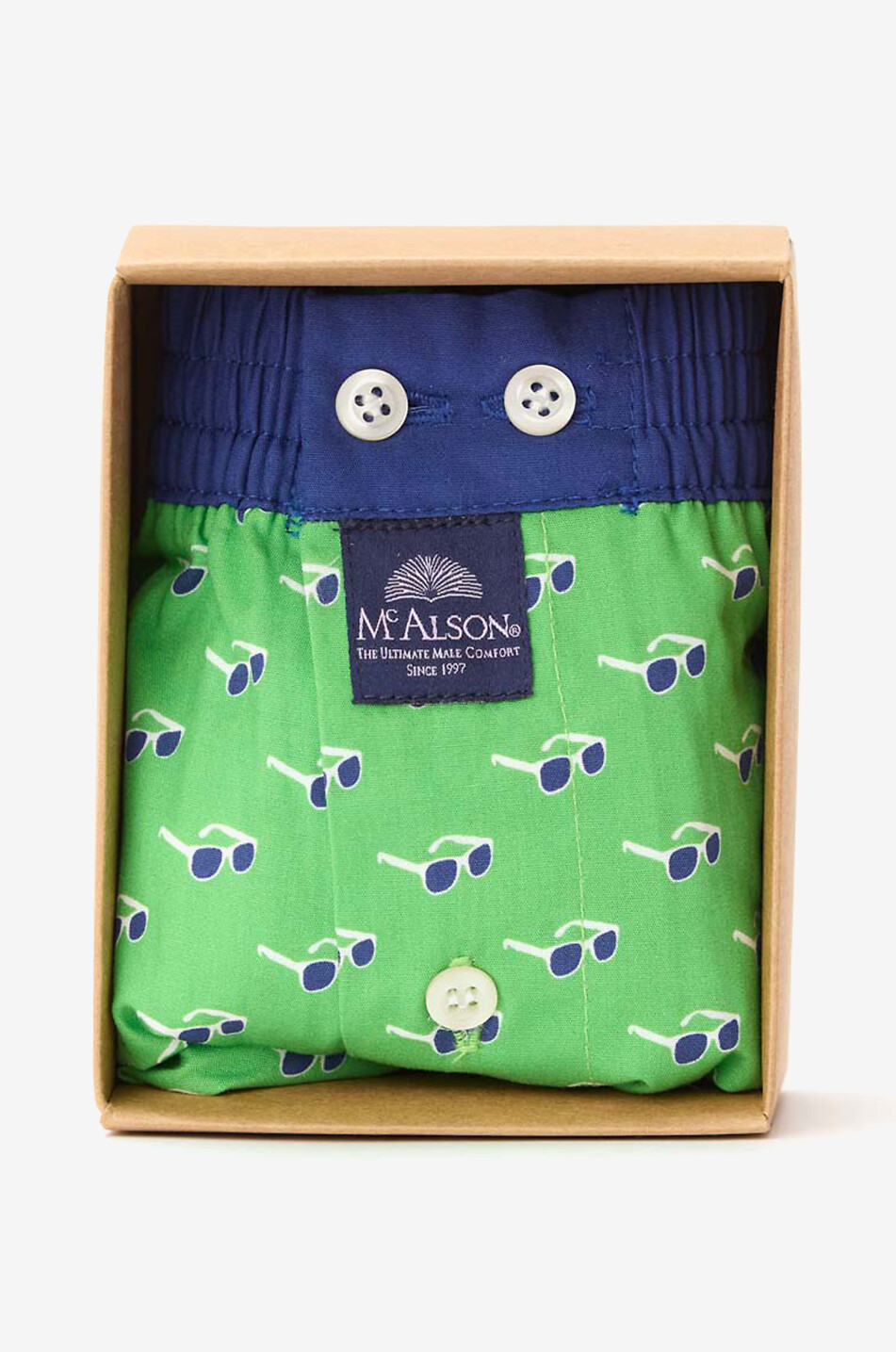 MC ALSON M5163 cotton boxer shorts Men MEDIUM GREEN 1