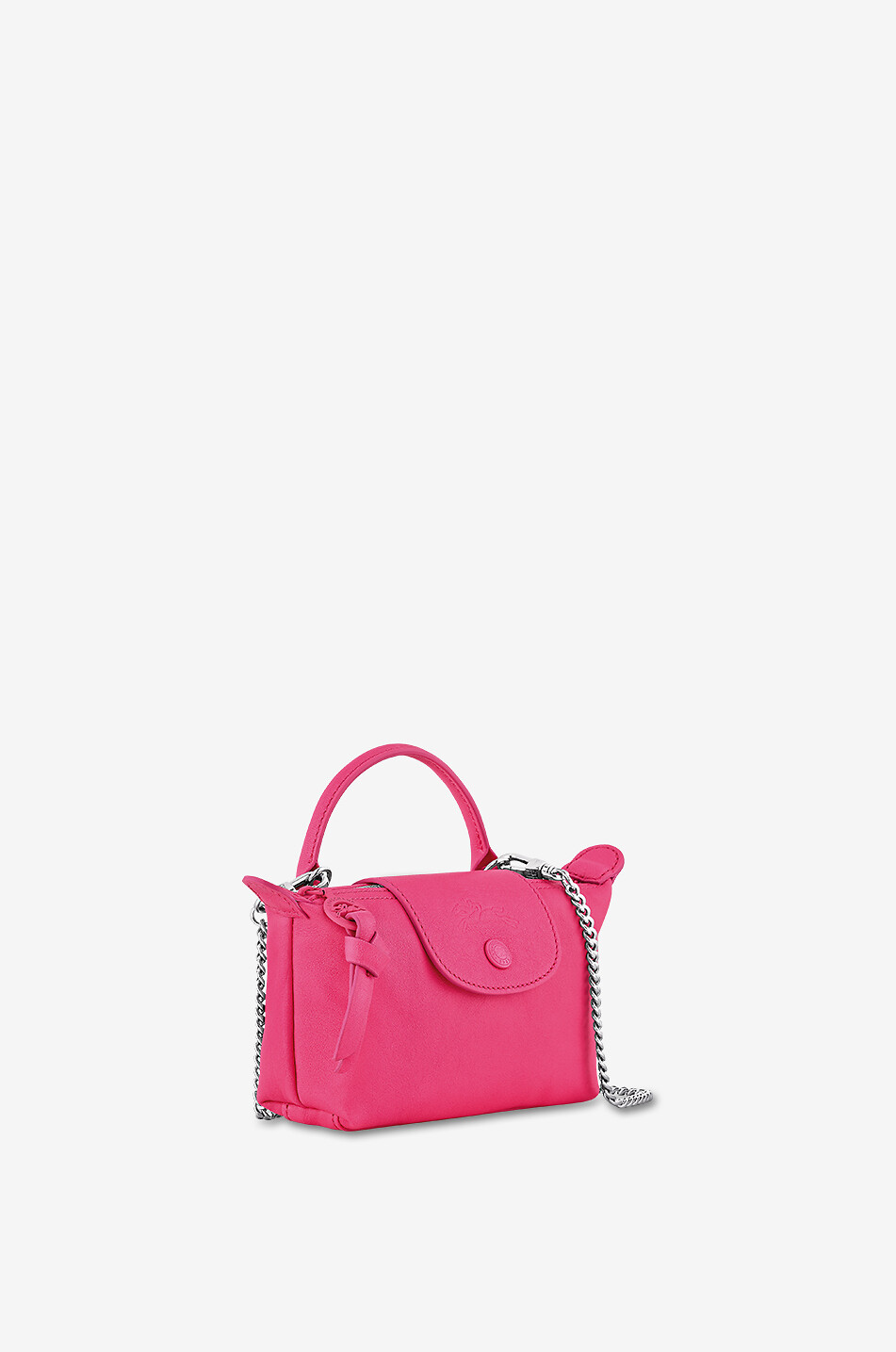 LONGCHAMP Sac à main en cuir métis Pochette XS Le Pliage Extra Femme ROSE FONCÉ 2