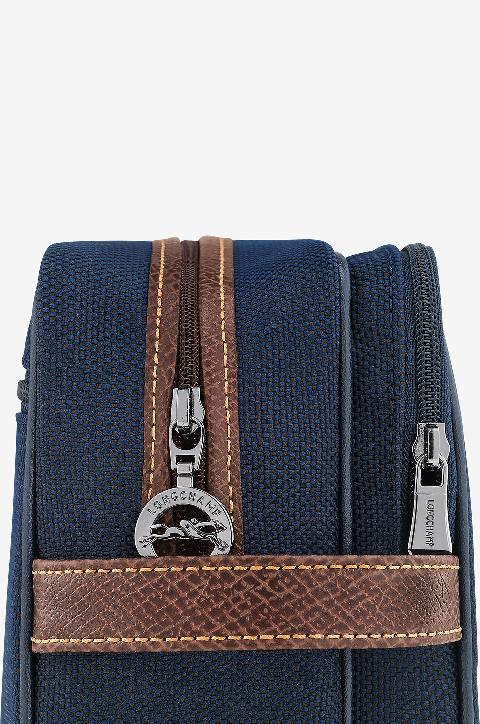 LONGCHAMP Trousse de toilette en toile et cuir Boxford Femme BLEU 5