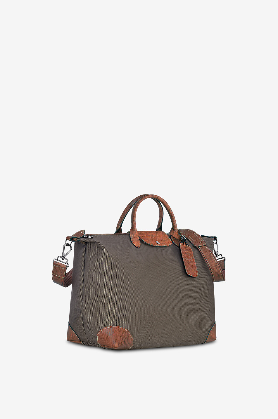 LONGCHAMP Sac de voyage en toile et cuir Boxford S Femme MARRON 2