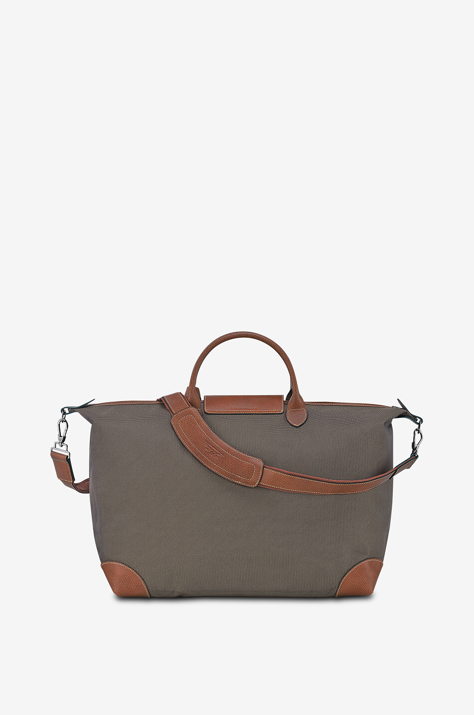 LONGCHAMP Sac de voyage en toile et cuir Boxford S Femme MARRON 4