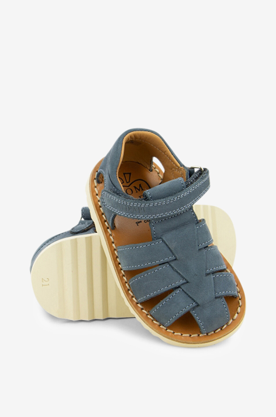 POM D'API Sandales enfant Waff Papy Garçon BLEU 4