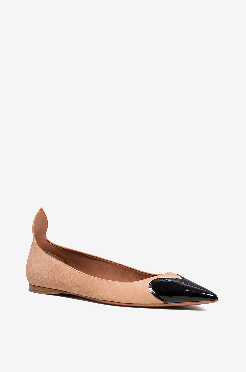 ALAÏA Ballerines en daim et cuir verni Coeur Femme BEIGE 1