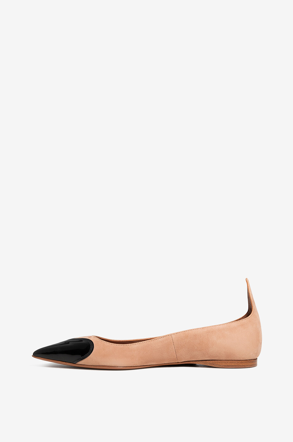 Ballerines en daim et cuir verni Coeur