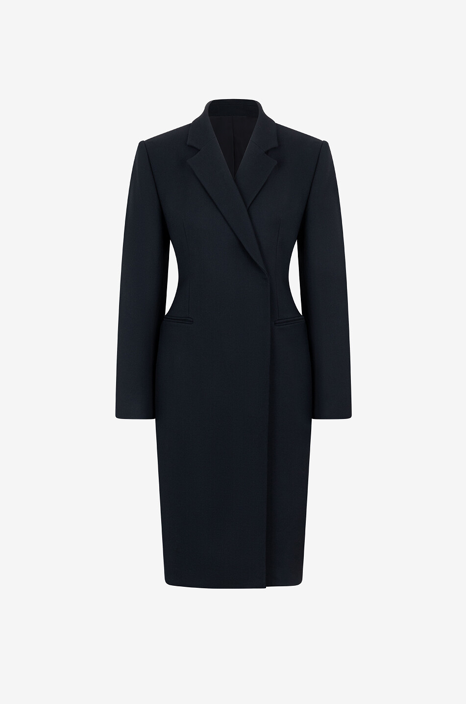 Taillierter Wolltwill-Mantel Dress-Coat