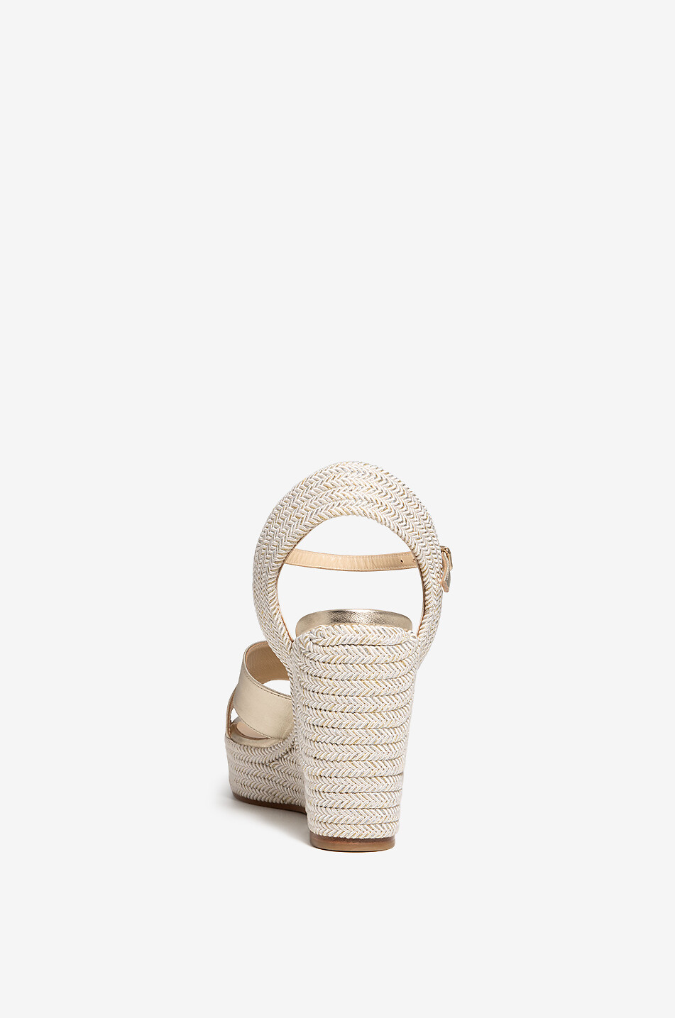 JIMMY CHOO Dellena 100 / 39 metallic leather wedge sandals Women GOLDEN 4