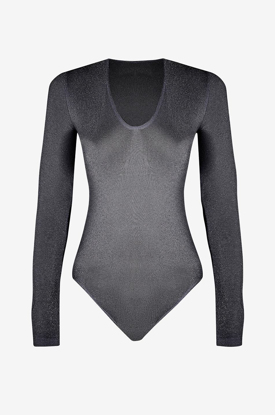 Body scintillant transparent à manches longues