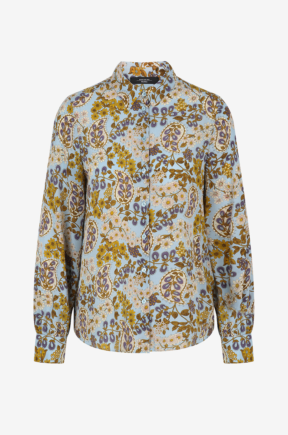 WEEKEND MAX MARA Blouse fleurie en crêpe de soie Belfast Femme BLEU 1