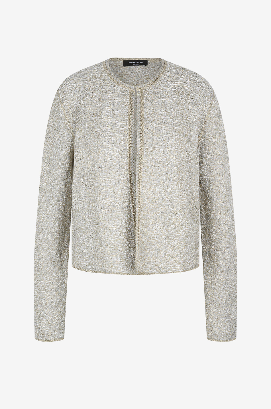 Veste tailleur en maille effet tweed scintillante