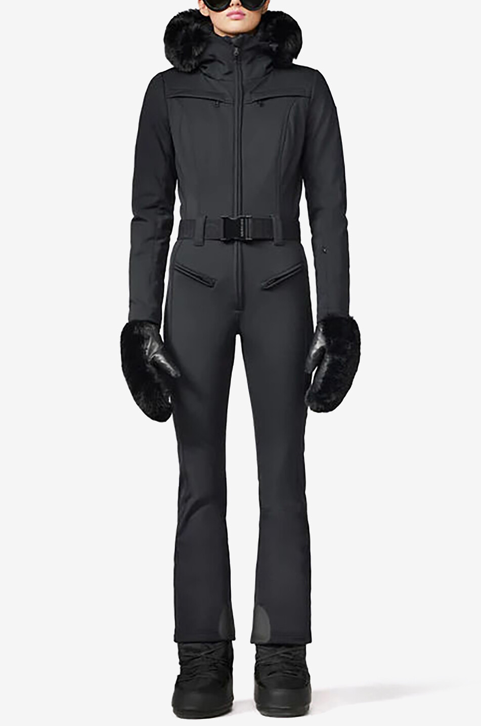 Parry Faux Border down padded ski suit