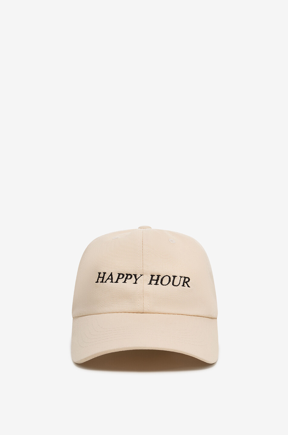 HO HO COCO Happy Hour embroidered baseball cap Men Light beige 1
