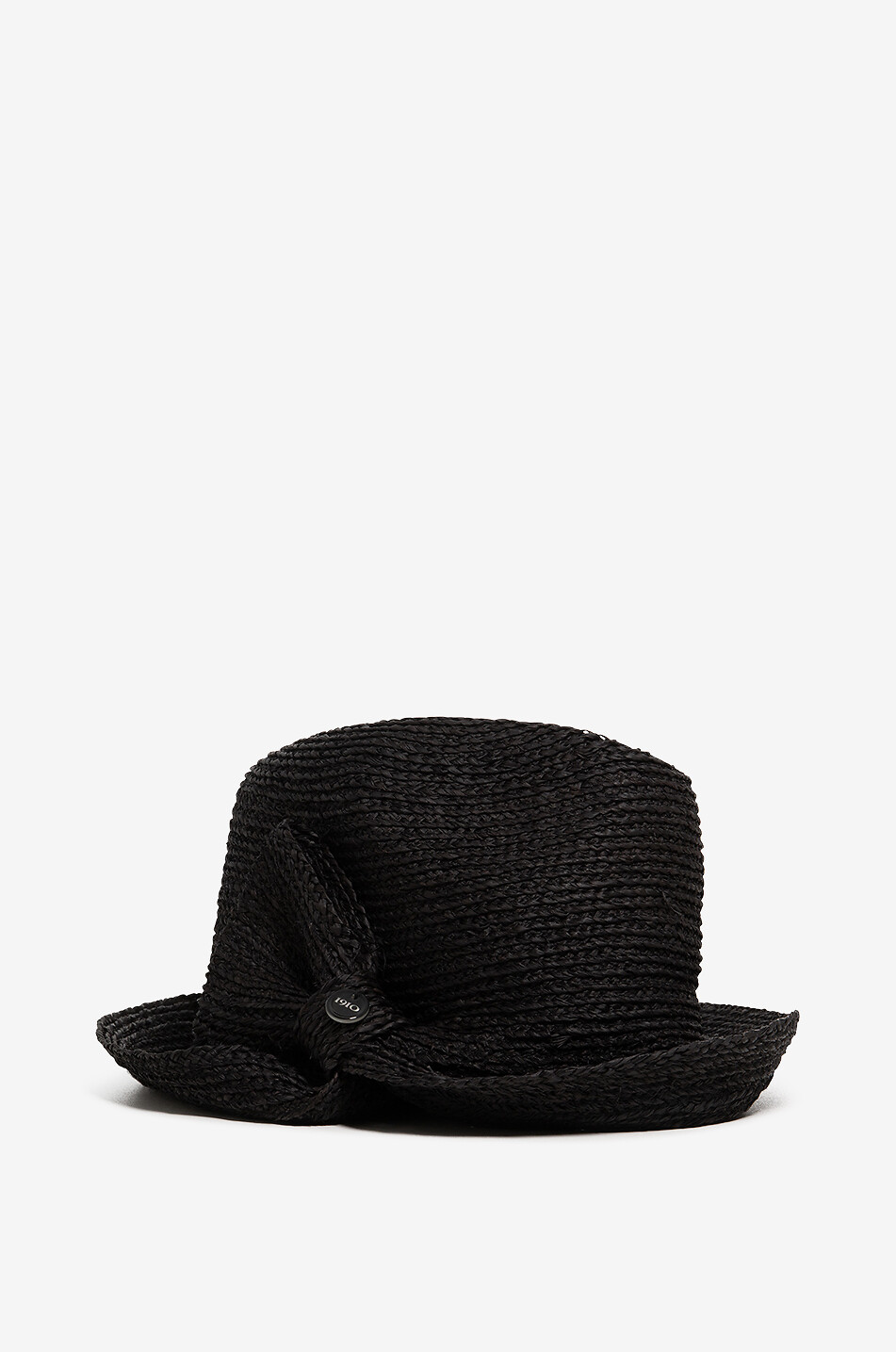 Chapeau en raphia orné d'un noeud