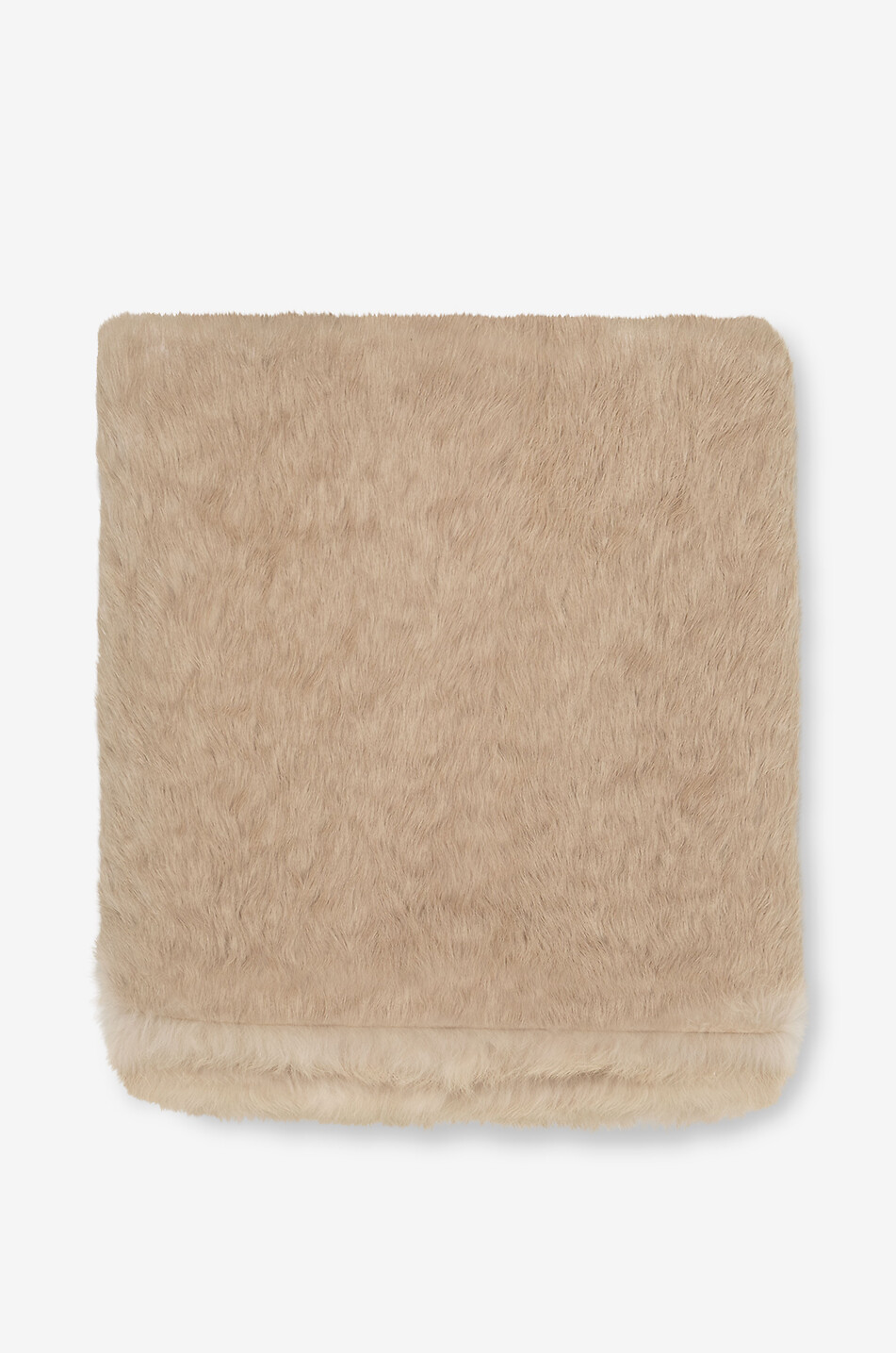 LEA CLEMENT Rabbit fur and metallic leather stole Women Light beige 1