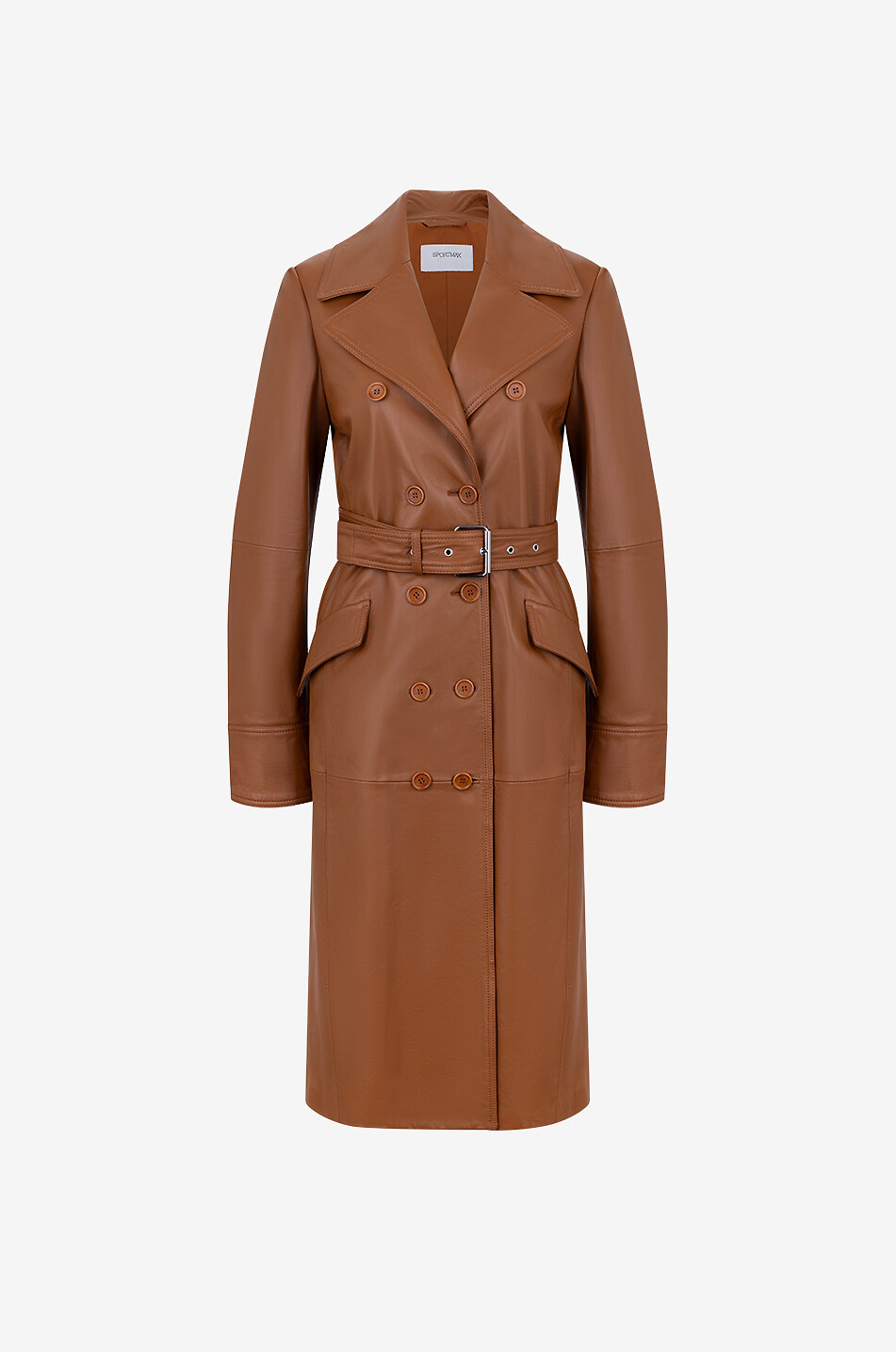 Manteau en cuir nappa à boutonnage double Borneo