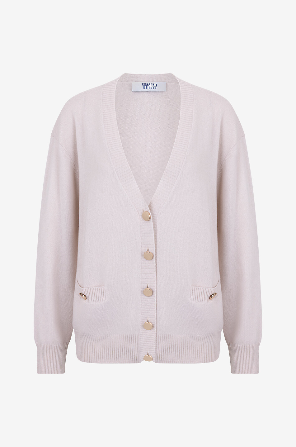 Cardigan boutonné en cachemire bio à col V