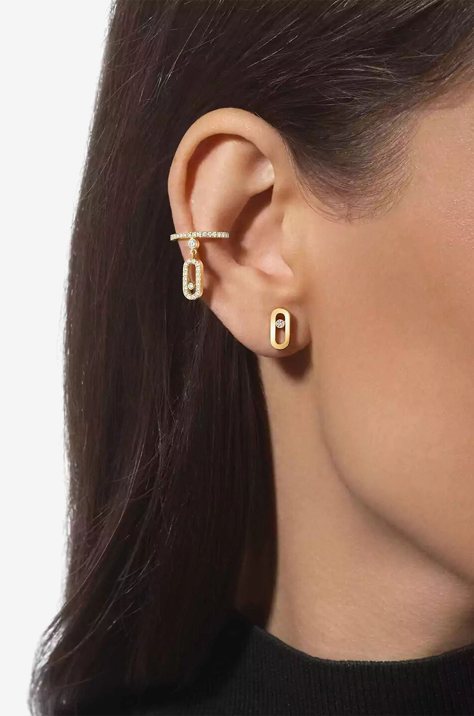Move Uno yellow gold stud earrings
