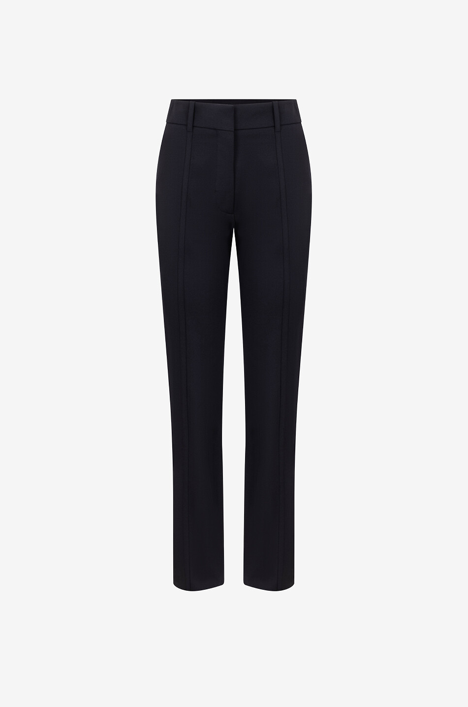 Straight-leg twill stretch trousers with patches