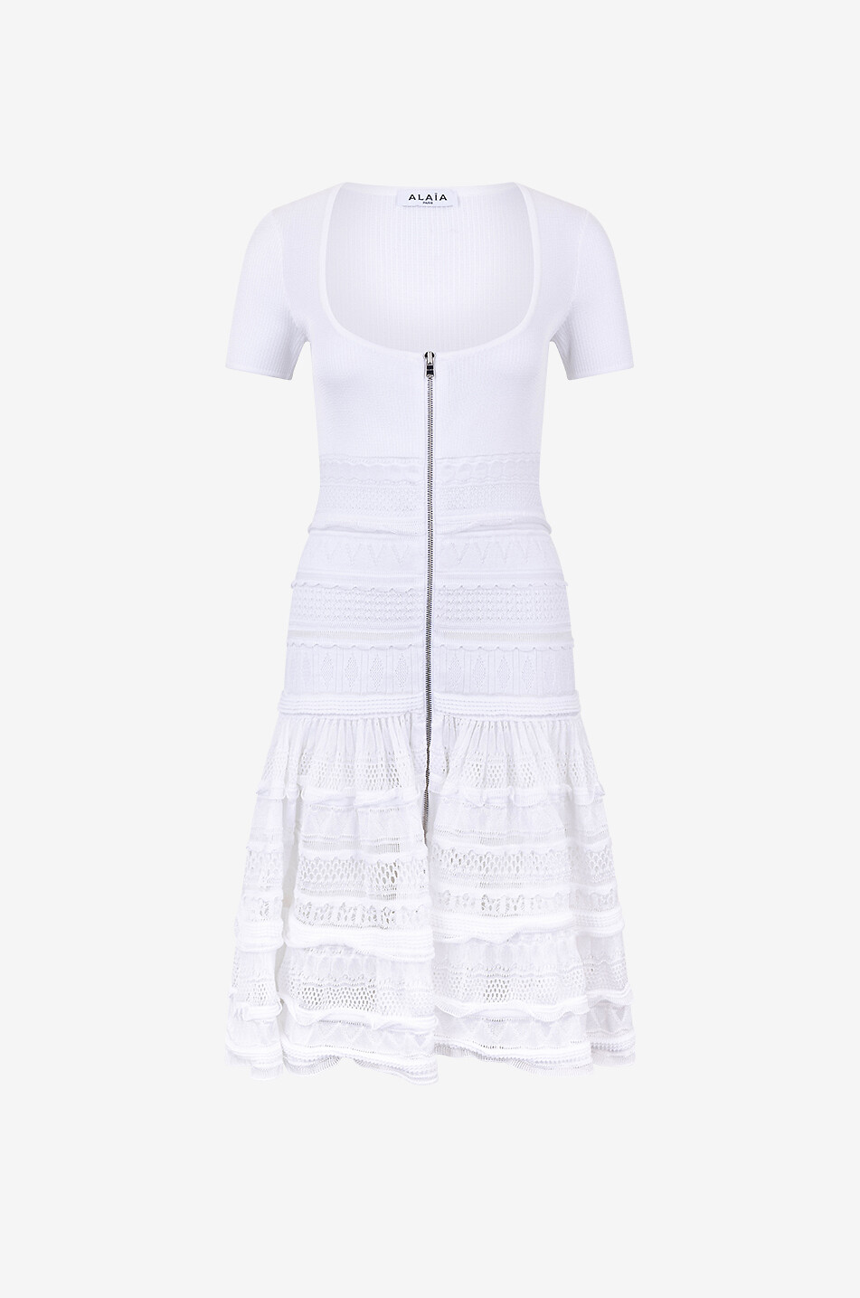 Midi-Strickkleid mit Frontreissverschluss Crinoline