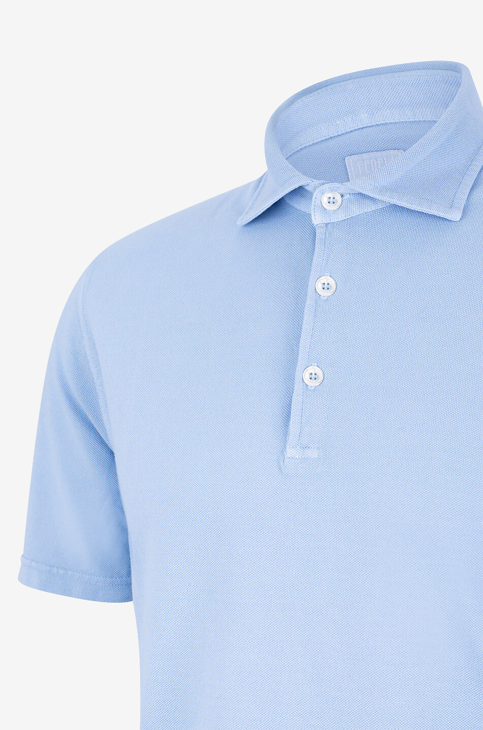 FEDELI Kurzärmeliges Polohemd aus Baumwollpiqué von Tommy Herren HELLBLAU 3