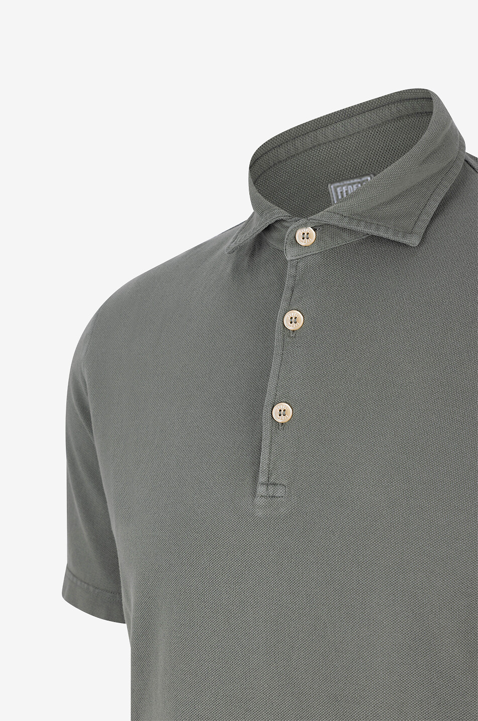 FEDELI Tommy cotton piqué short sleeved polo shirt Men MEDIUM GREEN 3