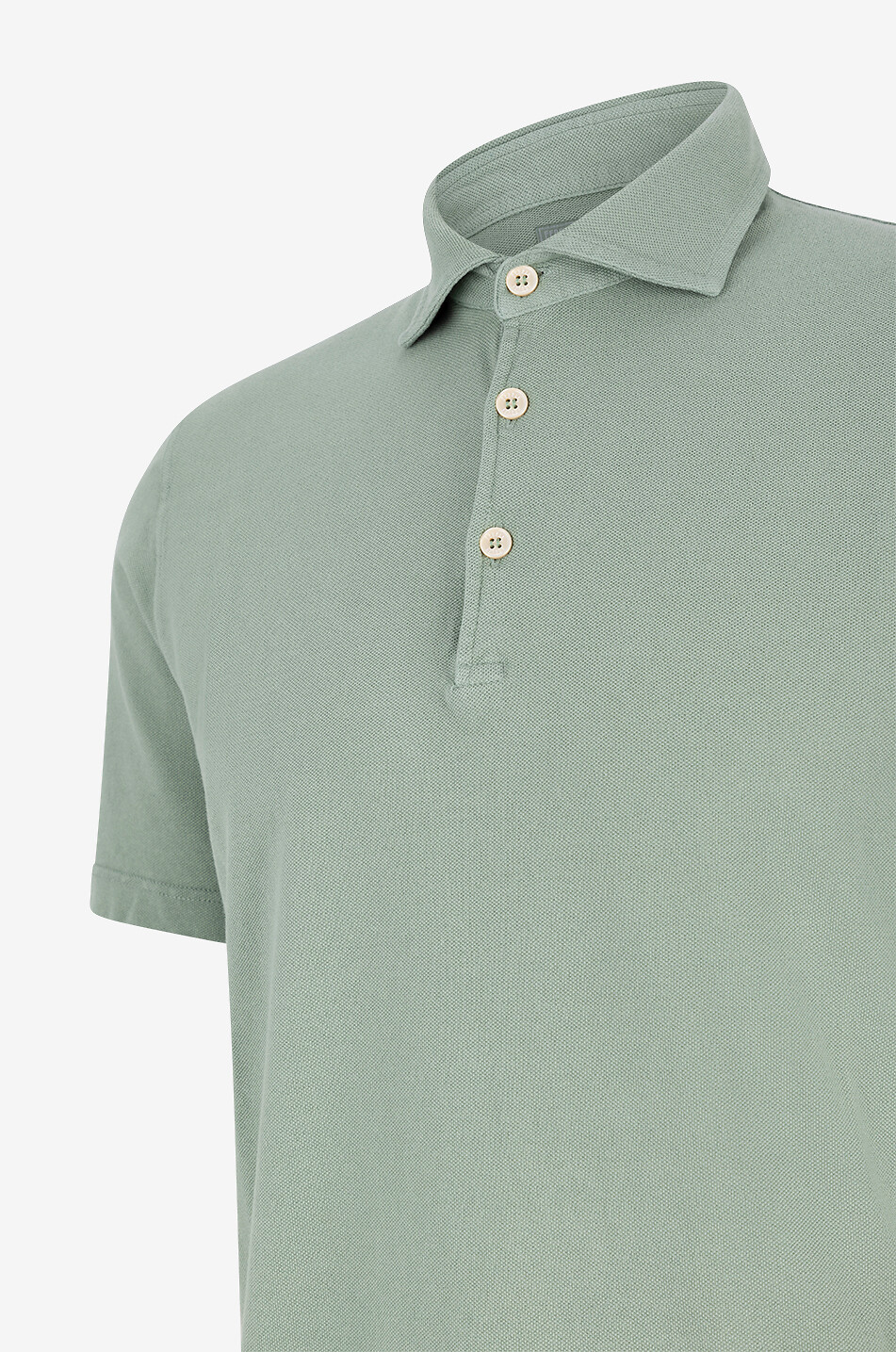 FEDELI Tommy cotton piqué short sleeved polo shirt Men MEDIUM GREEN 3