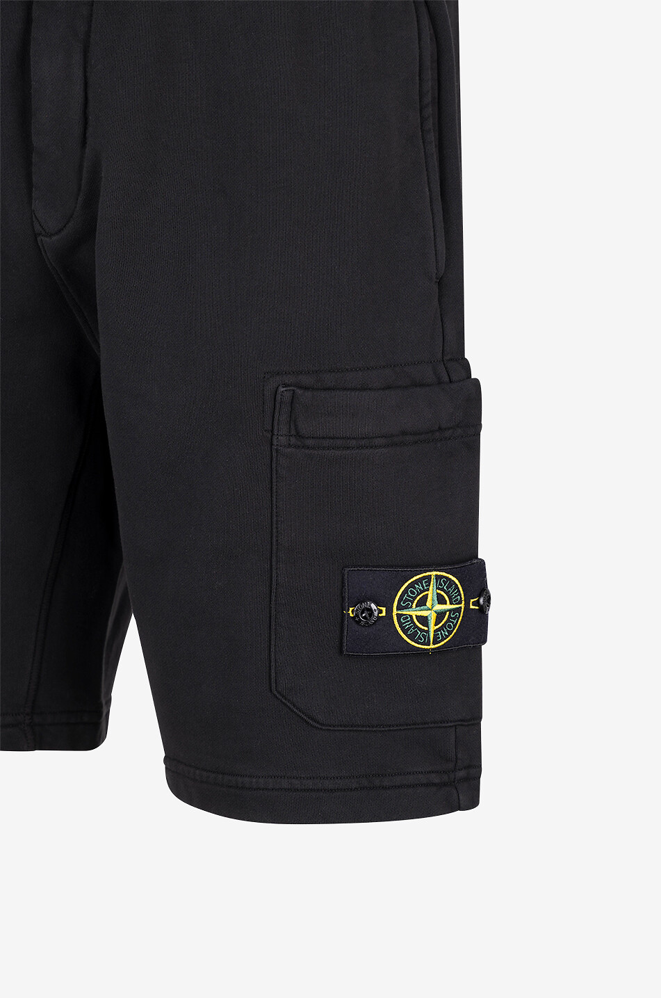 STONE ISLAND 6200012 organic cotton fleece Bermuda shorts Men BLACK 3