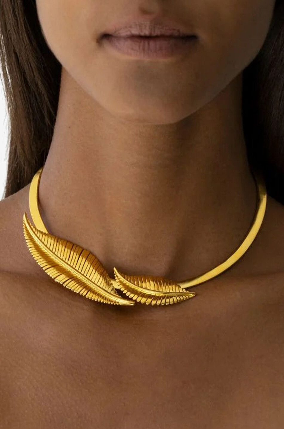 TOHUM Collier ras du cou rigide doré Botanicals Gentle Whisper Femme DORE 2