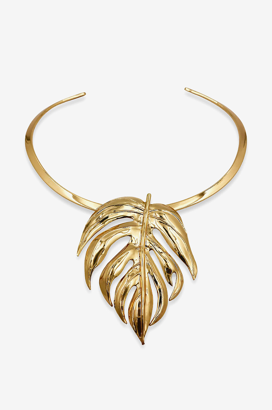 Botanicals Emerald Jungle Large gold-tone stiff gold-tone choker