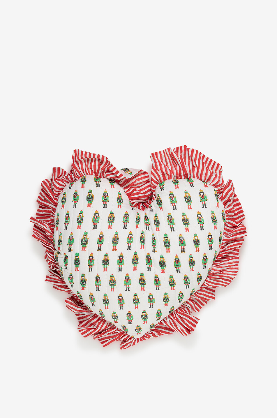 Imogen Nutcrackers ruffled heart-shaped cushion