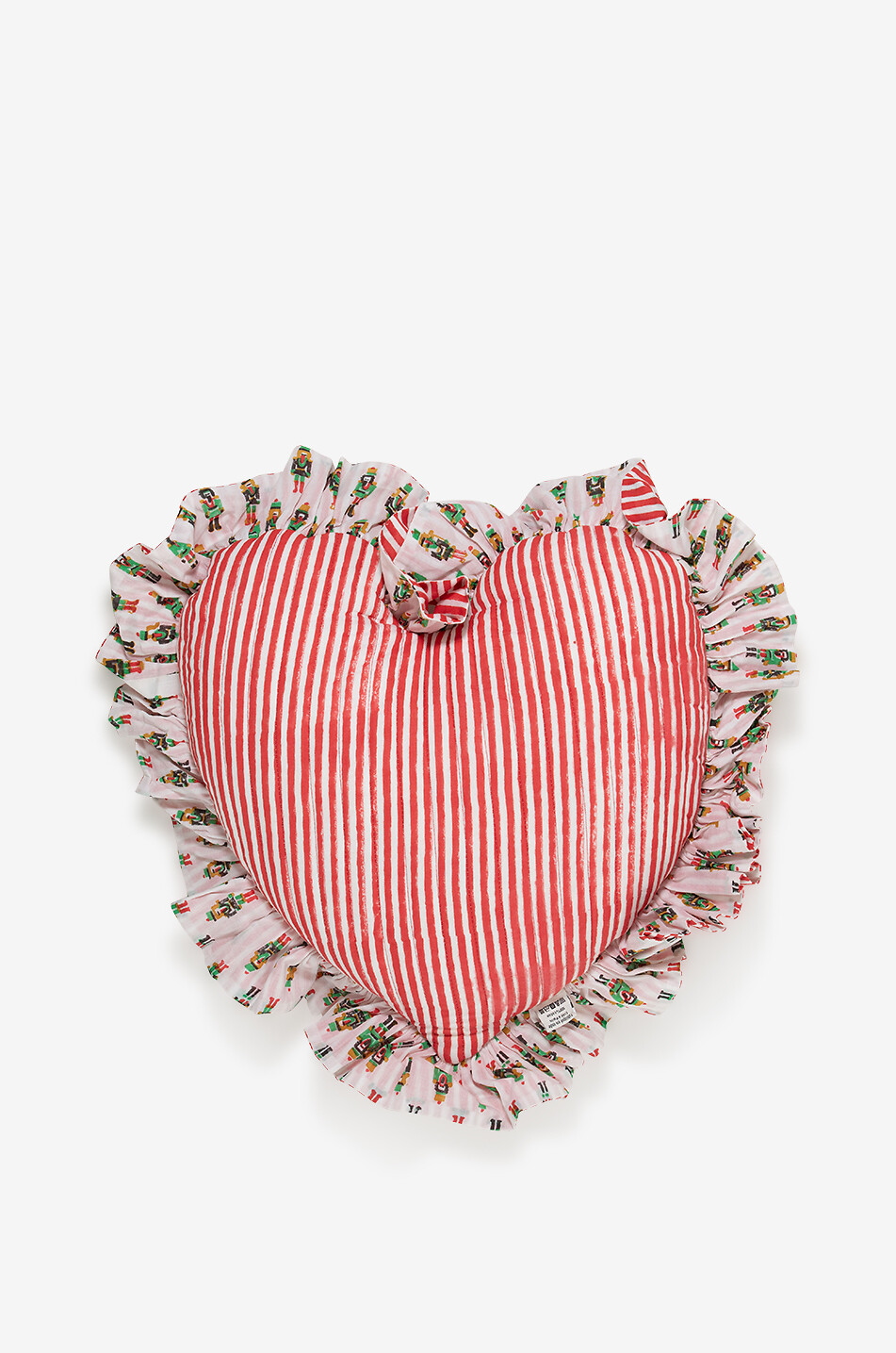 Imogen Nutcrackers ruffled heart-shaped cushion