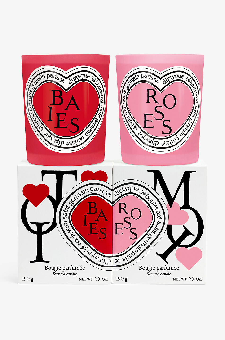 DIPTYQUE 2er-Set Duftkerzen Roses & Baies - 2 x 190 g - Ausgabe Valentinstag Haus Farblos 2