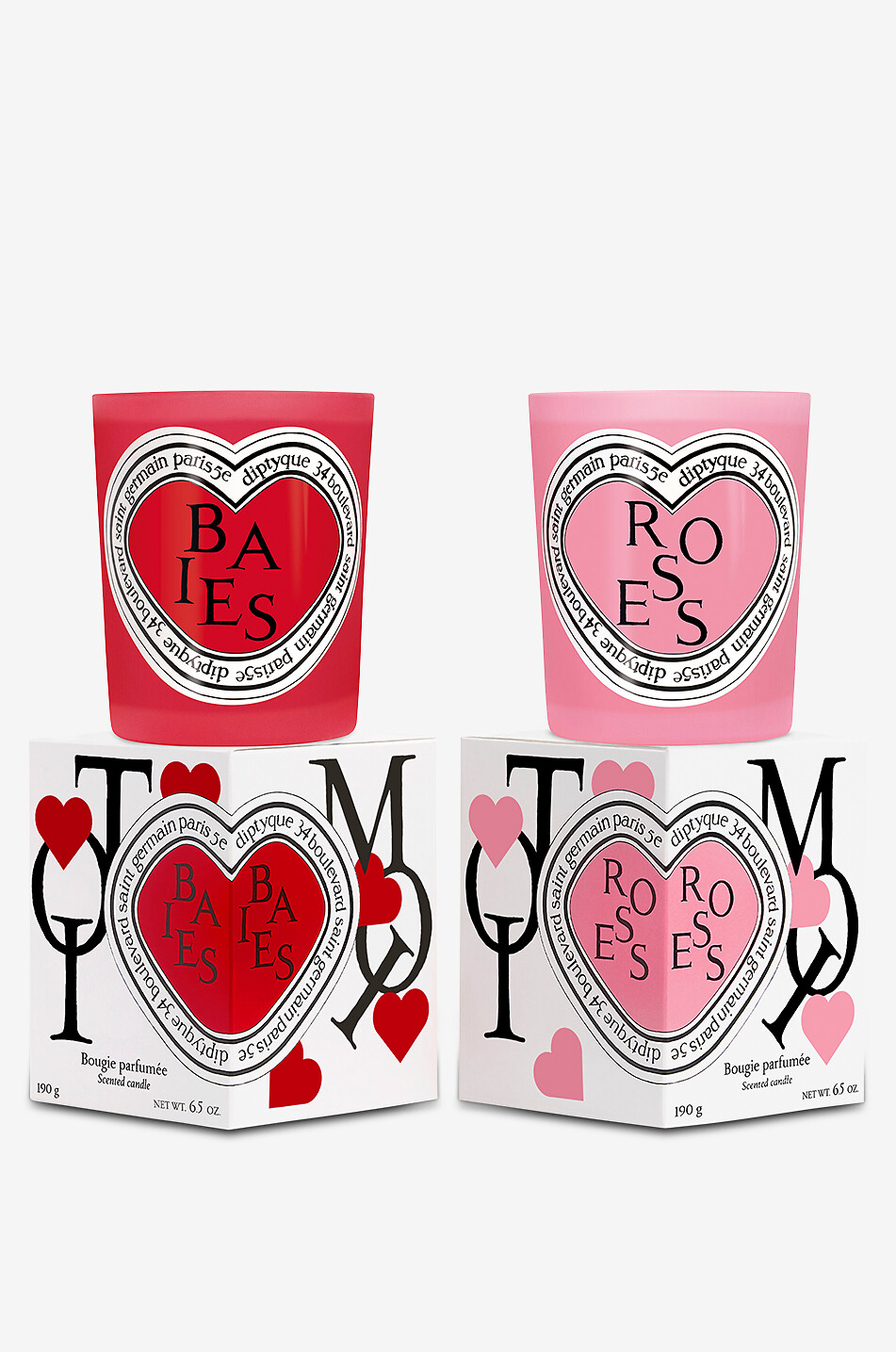 DIPTYQUE 2er-Set Duftkerzen Roses & Baies - 2 x 190 g - Ausgabe Valentinstag Haus Farblos 4