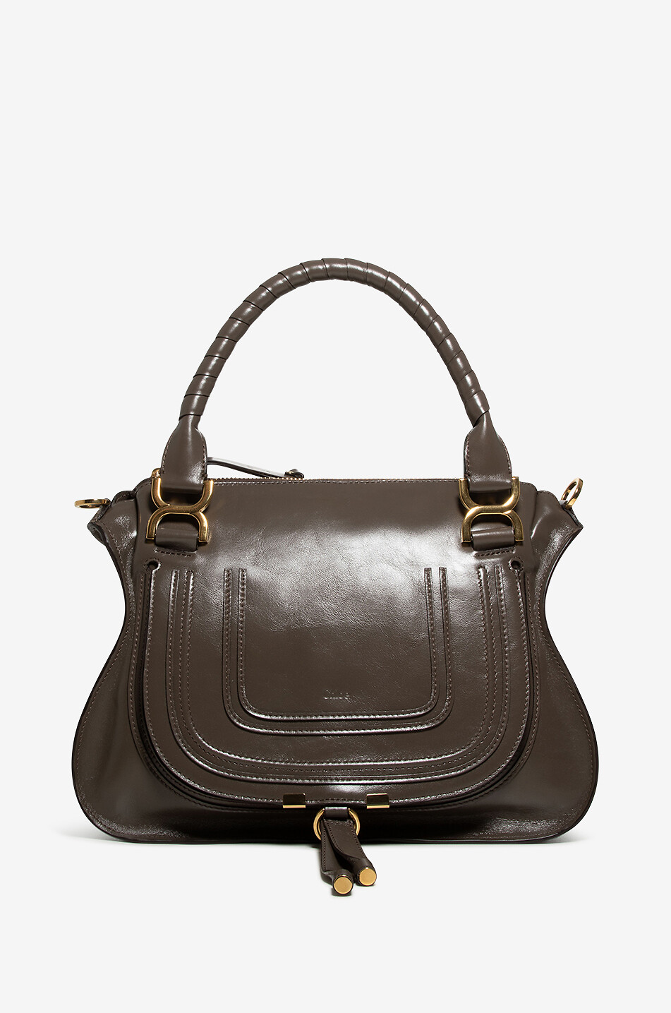 Hand- und Schultertasche aus glänzendem Leder Marcie