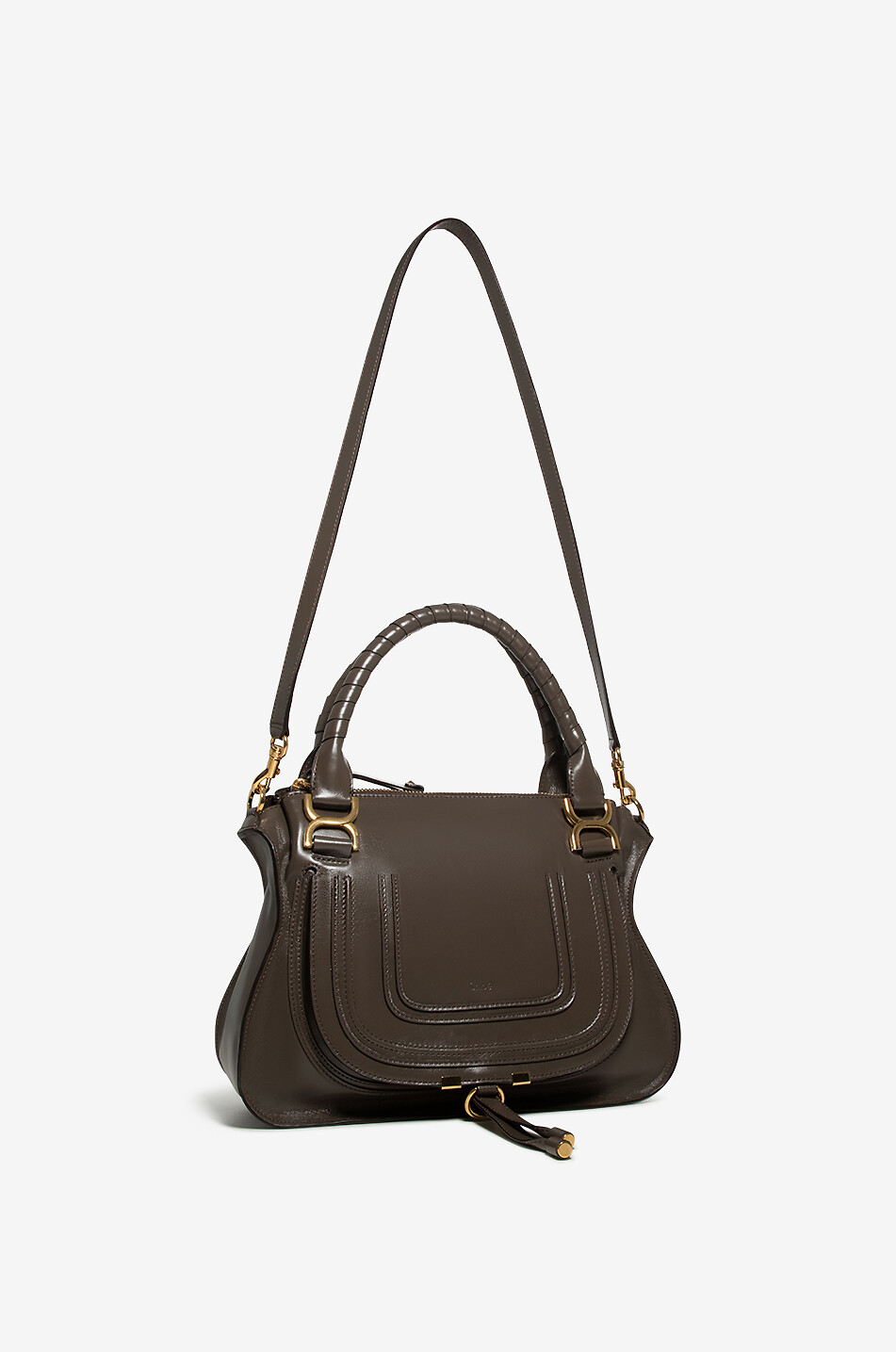 Sac à main et porté épaule en cuir brillant Marcie