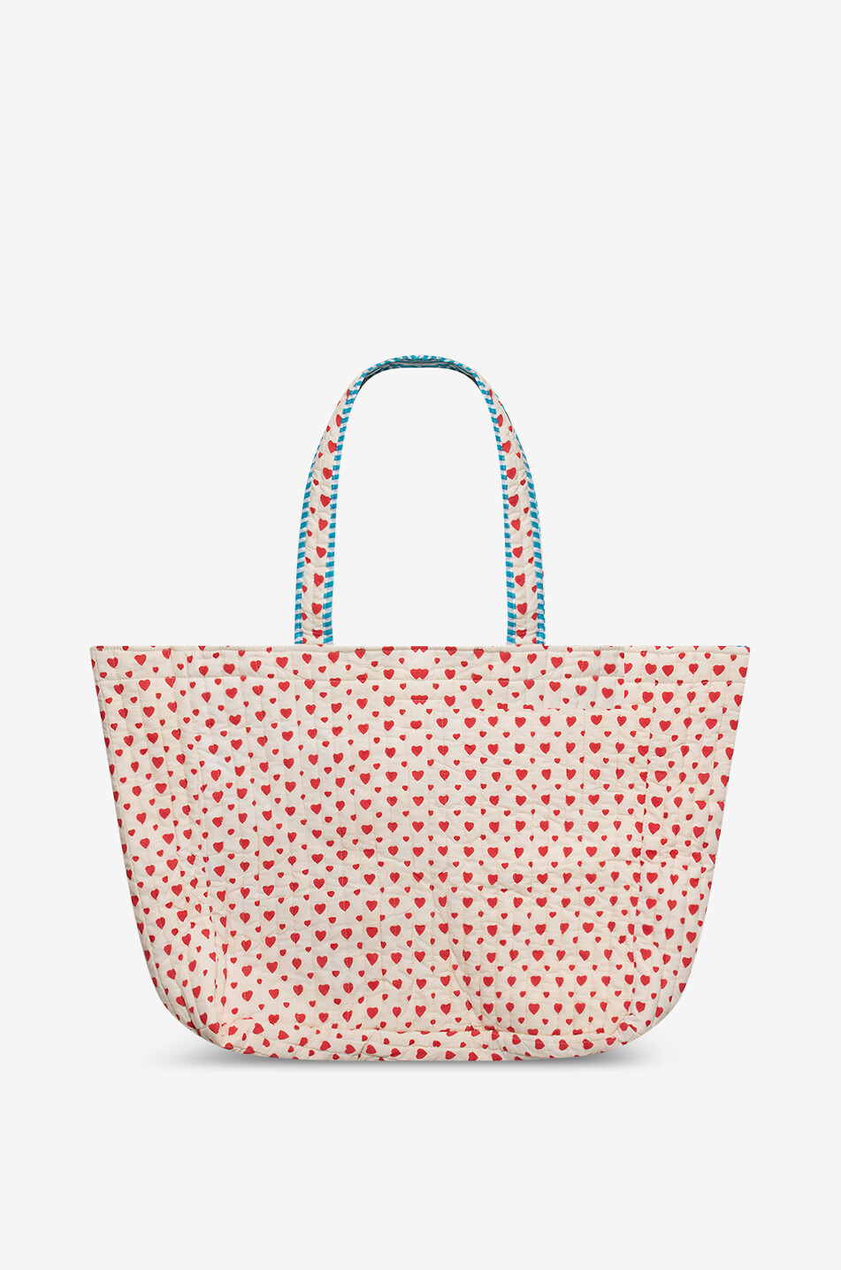 Hearts quilted cotton tote bag
