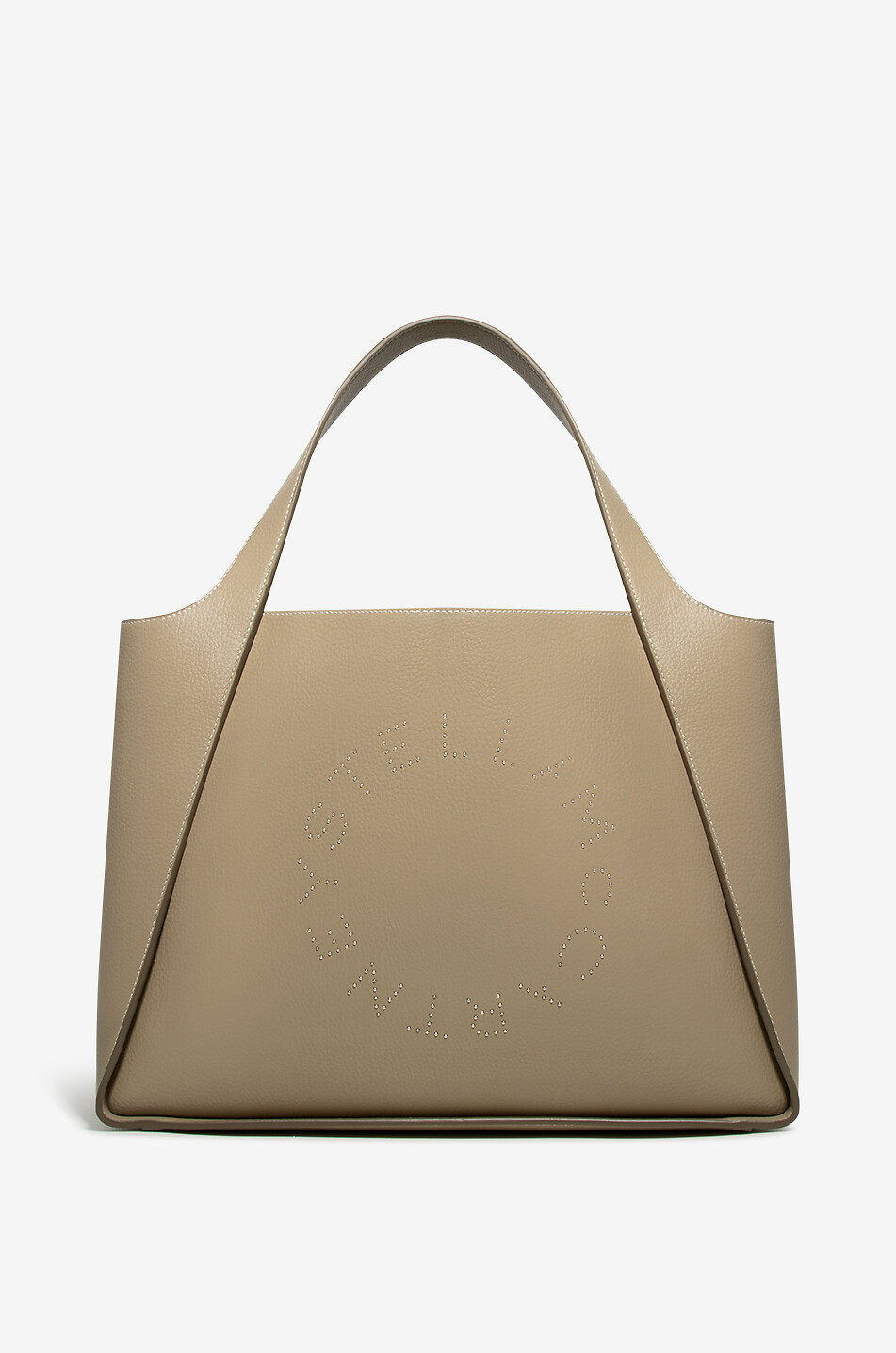 STELLA Logo Large studded grained leather tote bag
