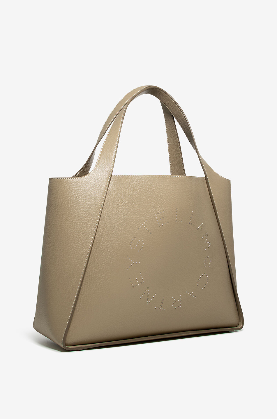 STELLA Logo Large studded grained leather tote bag