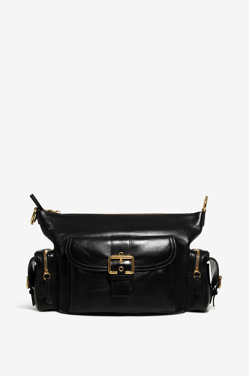 Schultertasche aus glänzendem Leder Camera