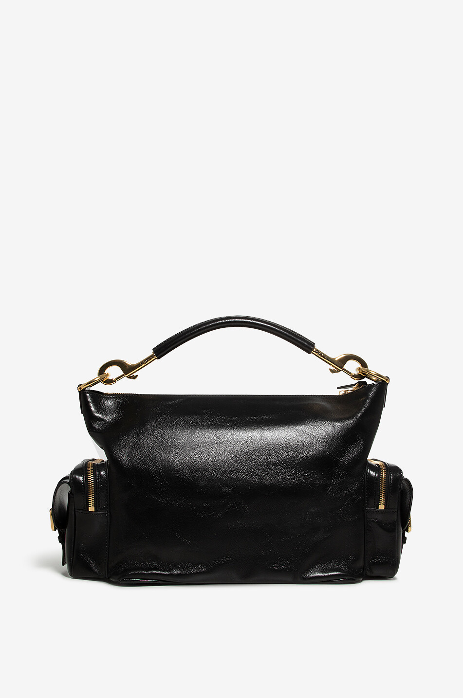 Schultertasche aus glänzendem Leder Camera