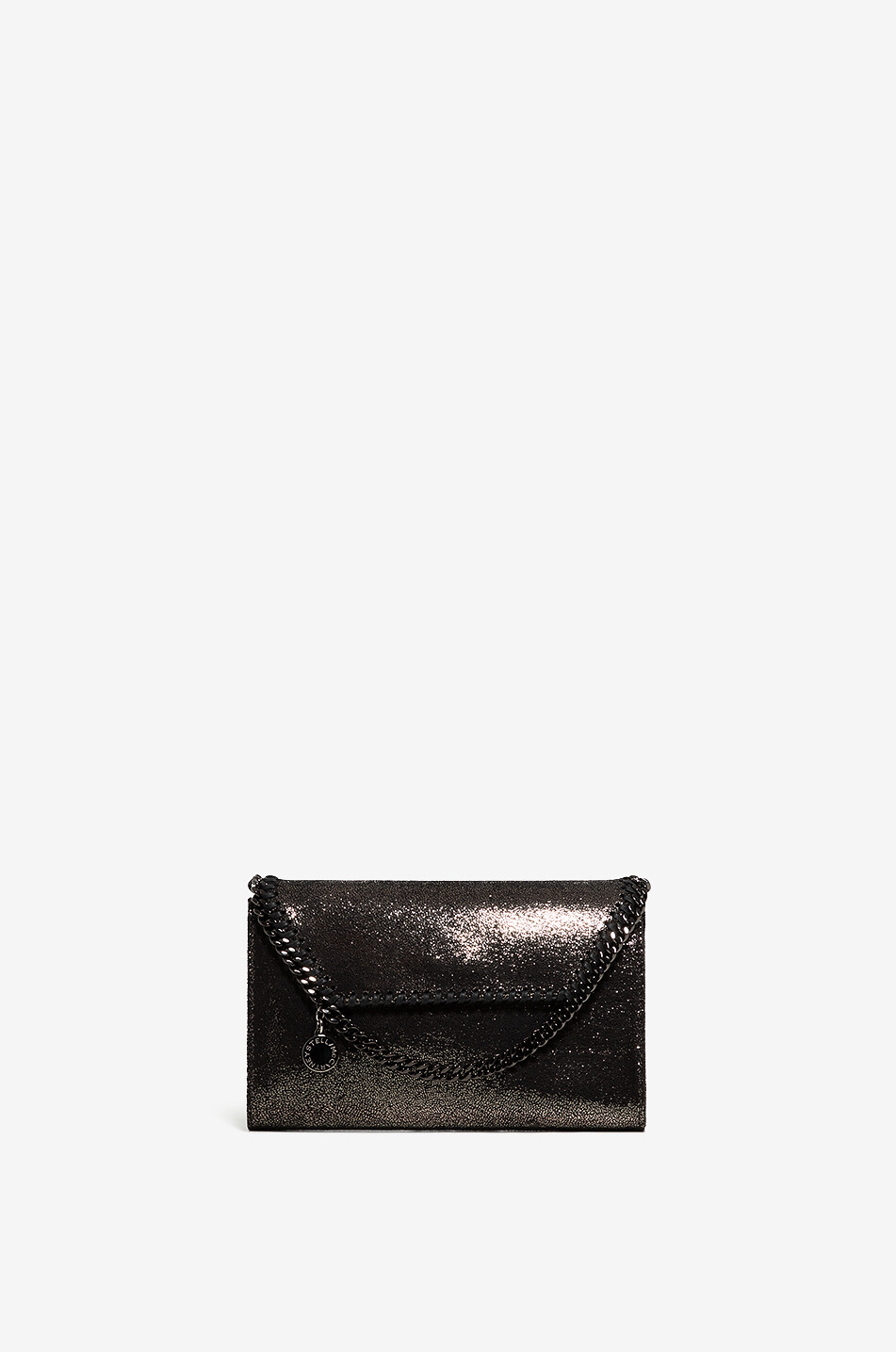 STELLA McCARTNEY Sac porté croisé métallisé Mini Falabella Wallet Shiny Dot Femme ARGENT 1