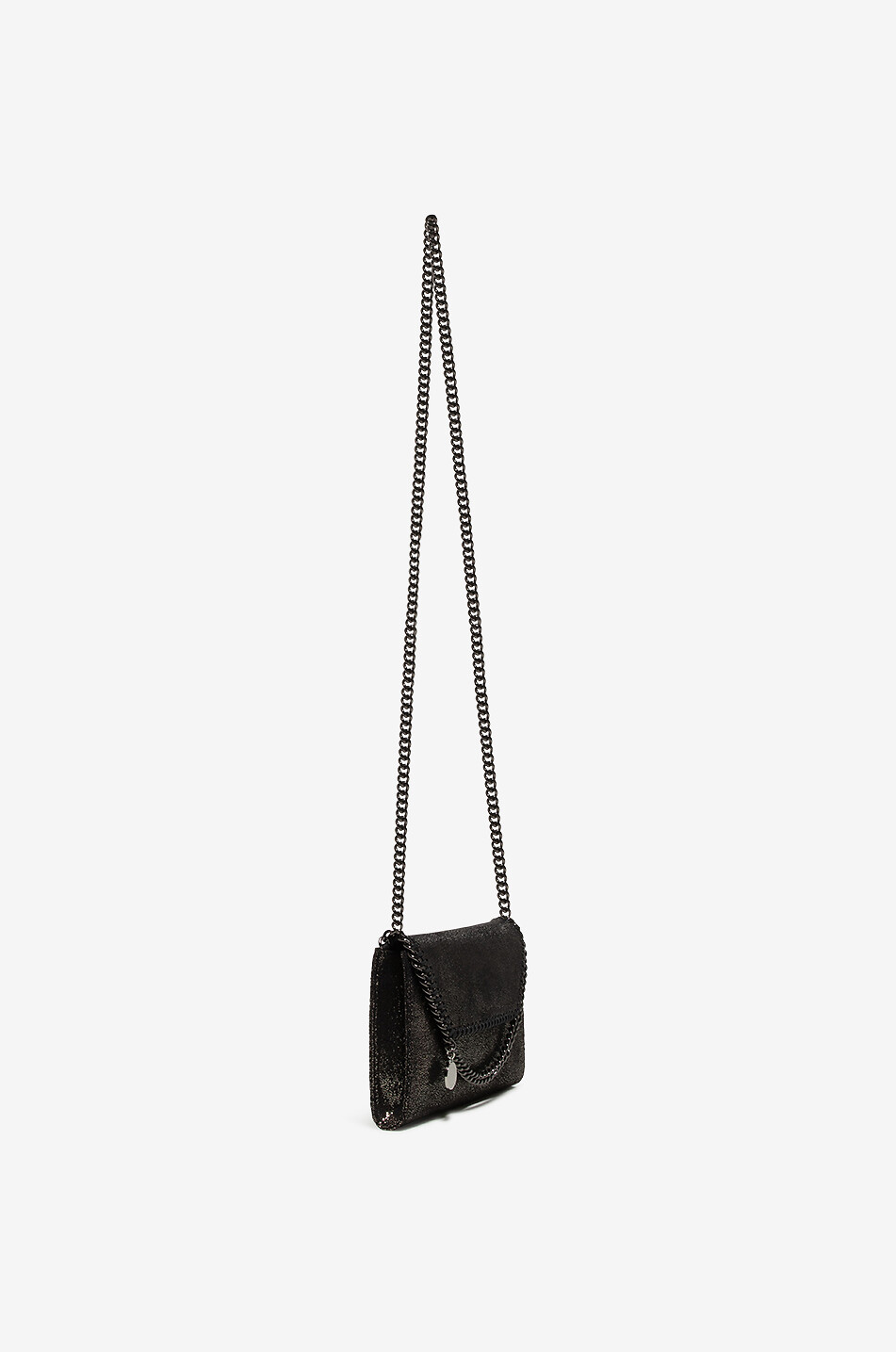 STELLA McCARTNEY Sac porté croisé métallisé Mini Falabella Wallet Shiny Dot Femme ARGENT 5