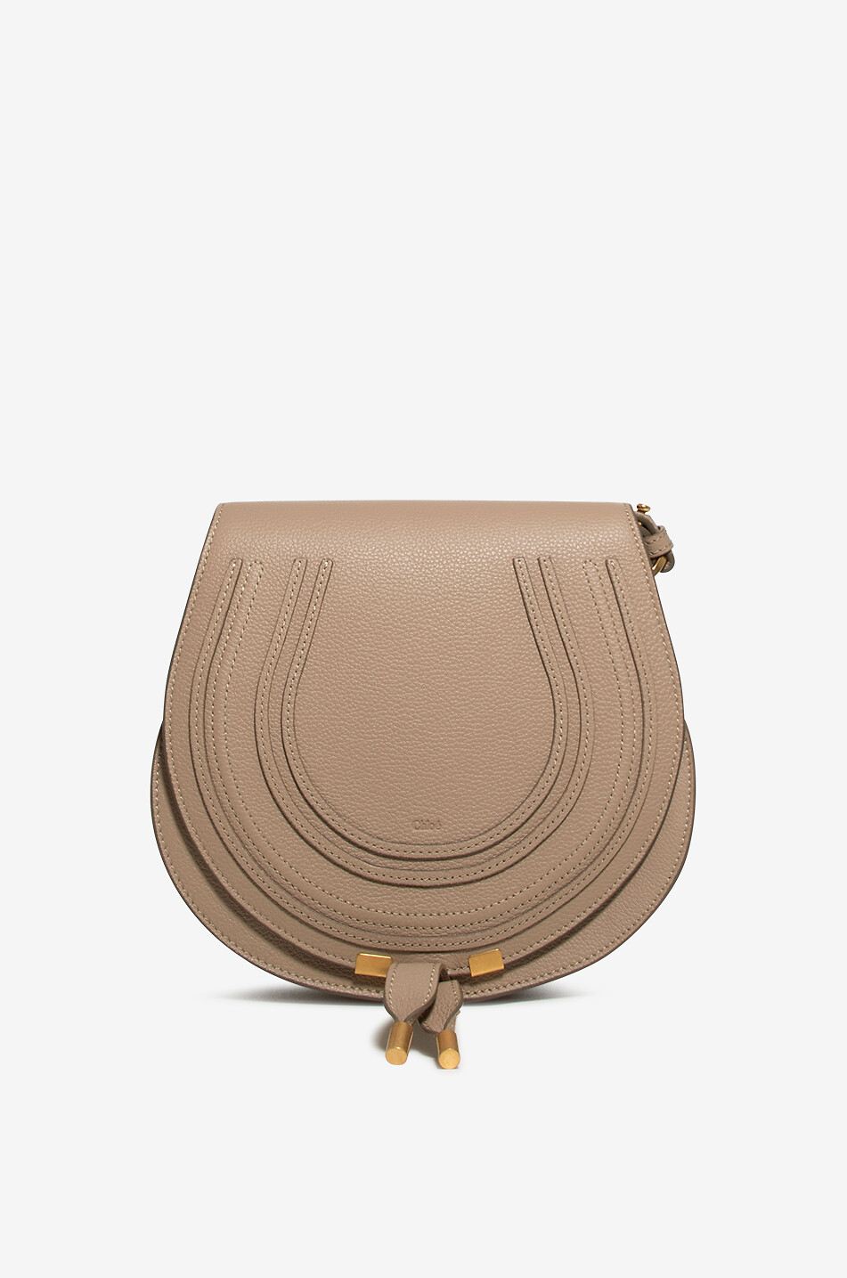 CHLOE Schultertasche aus genarbtem leder Marcie Saddle Damen BRAUN 1