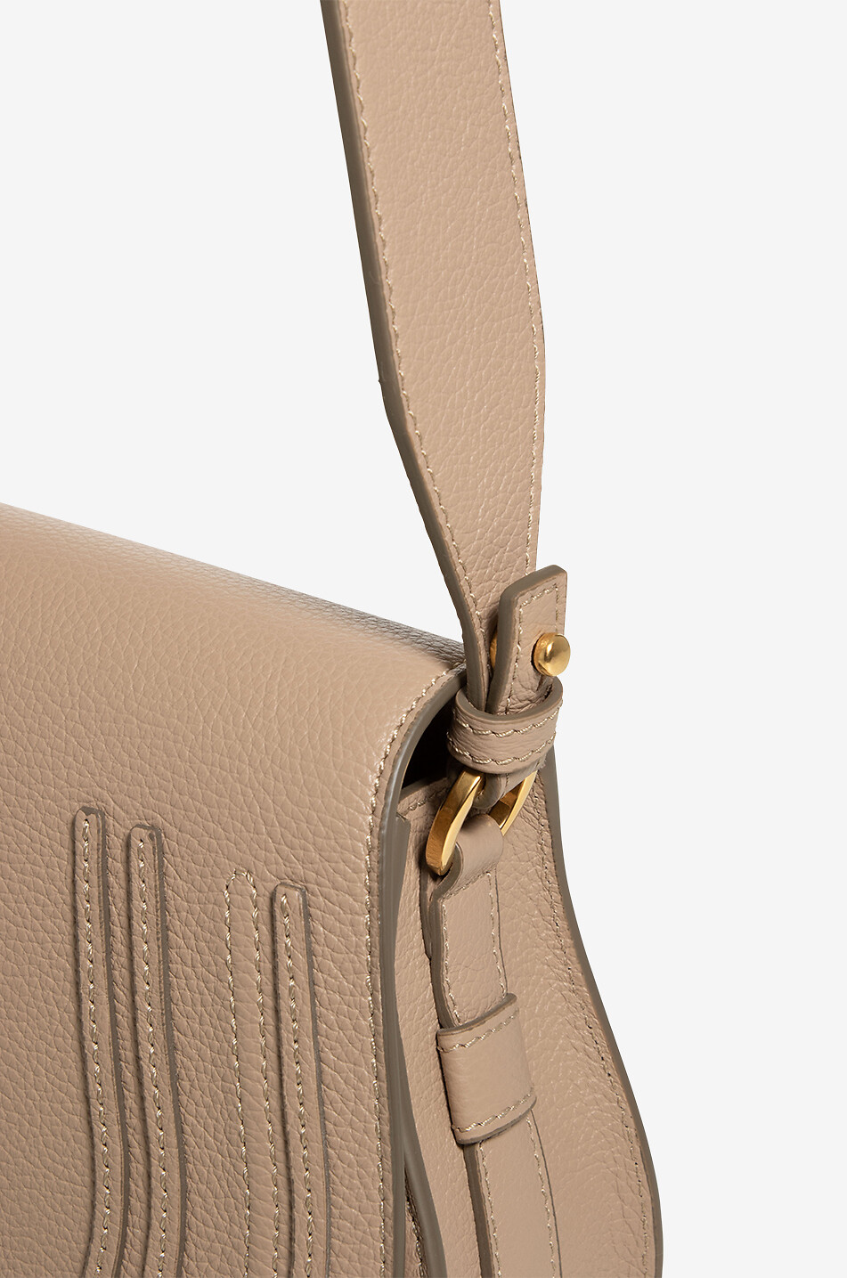 CHLOE Schultertasche aus genarbtem leder Marcie Saddle Damen BRAUN 5