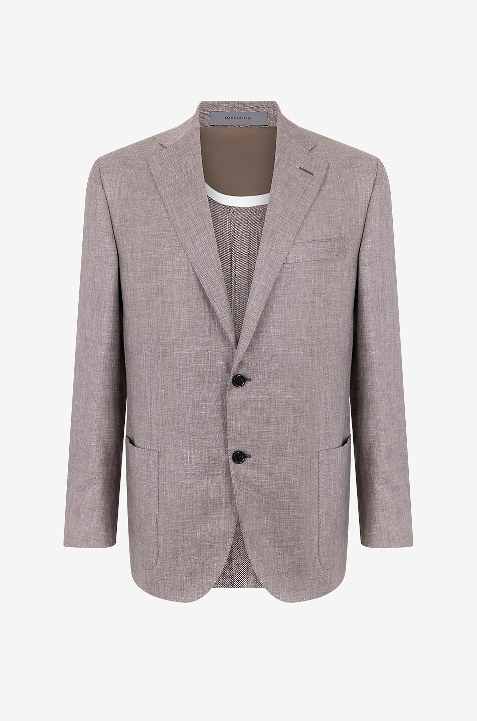 CORNELIANI Einreihiger Blazer aus Schurwolle Leinen und Seide Herren MITTELBRAUN 1