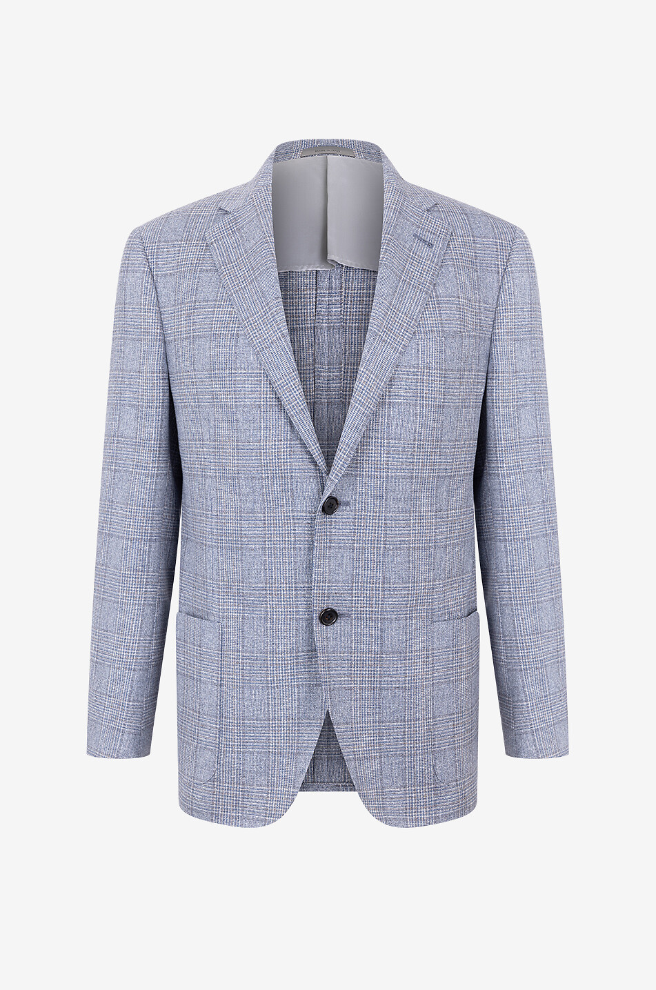 Glencheck-Blazer aus Seide und Schurwolle