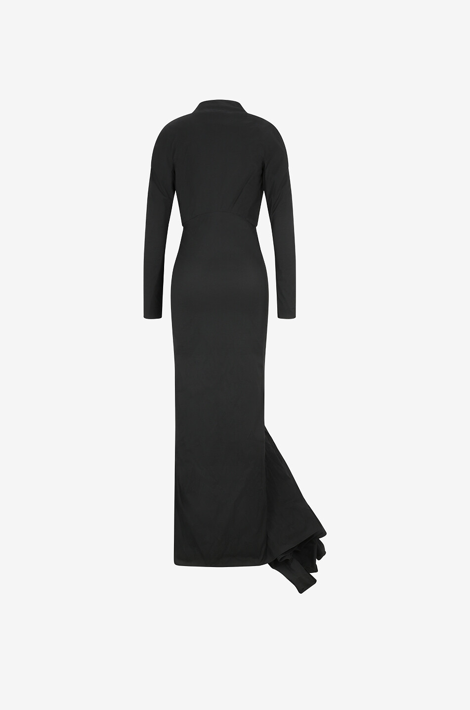 ALAÏA Jewel long taffeta dress with plunging neckline Women BLACK 2