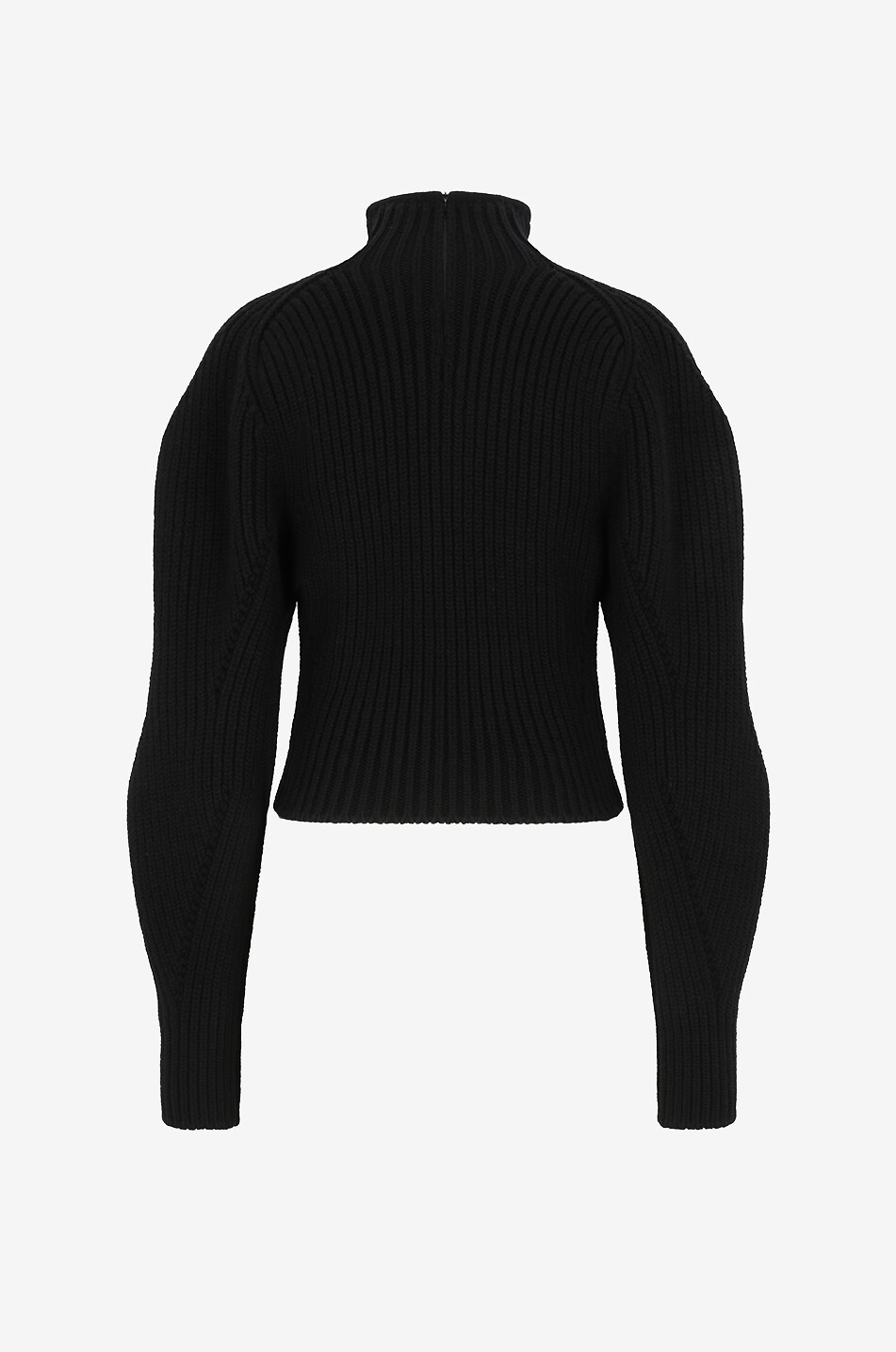 ALAÏA Gerippter Woll- und Kaschmirpullover mit abgerundeten Ärmeln Damen SCHWARZ 2